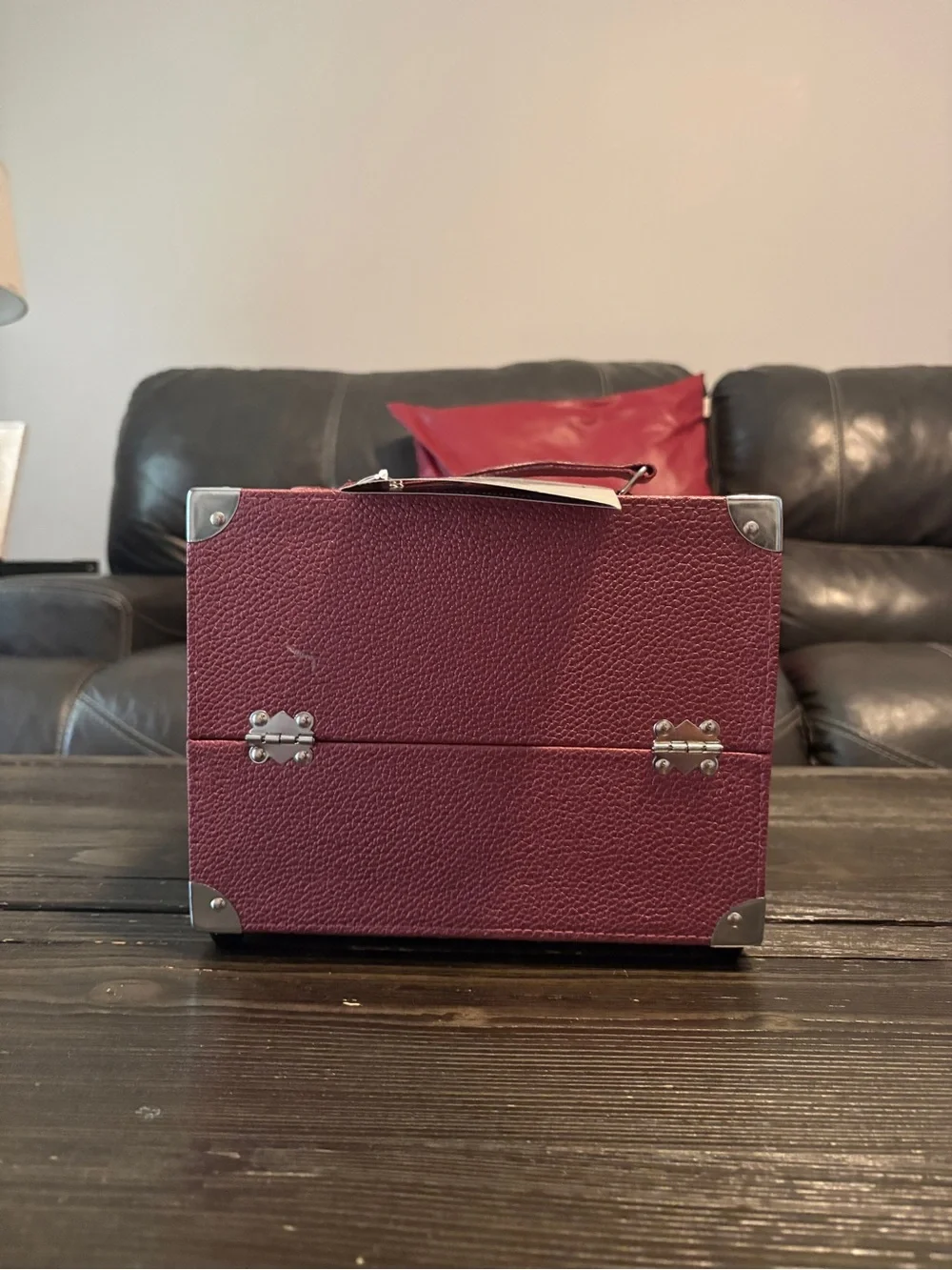 Ulta Beauty Glam & Glow Metallic Burgundy Makeup Case